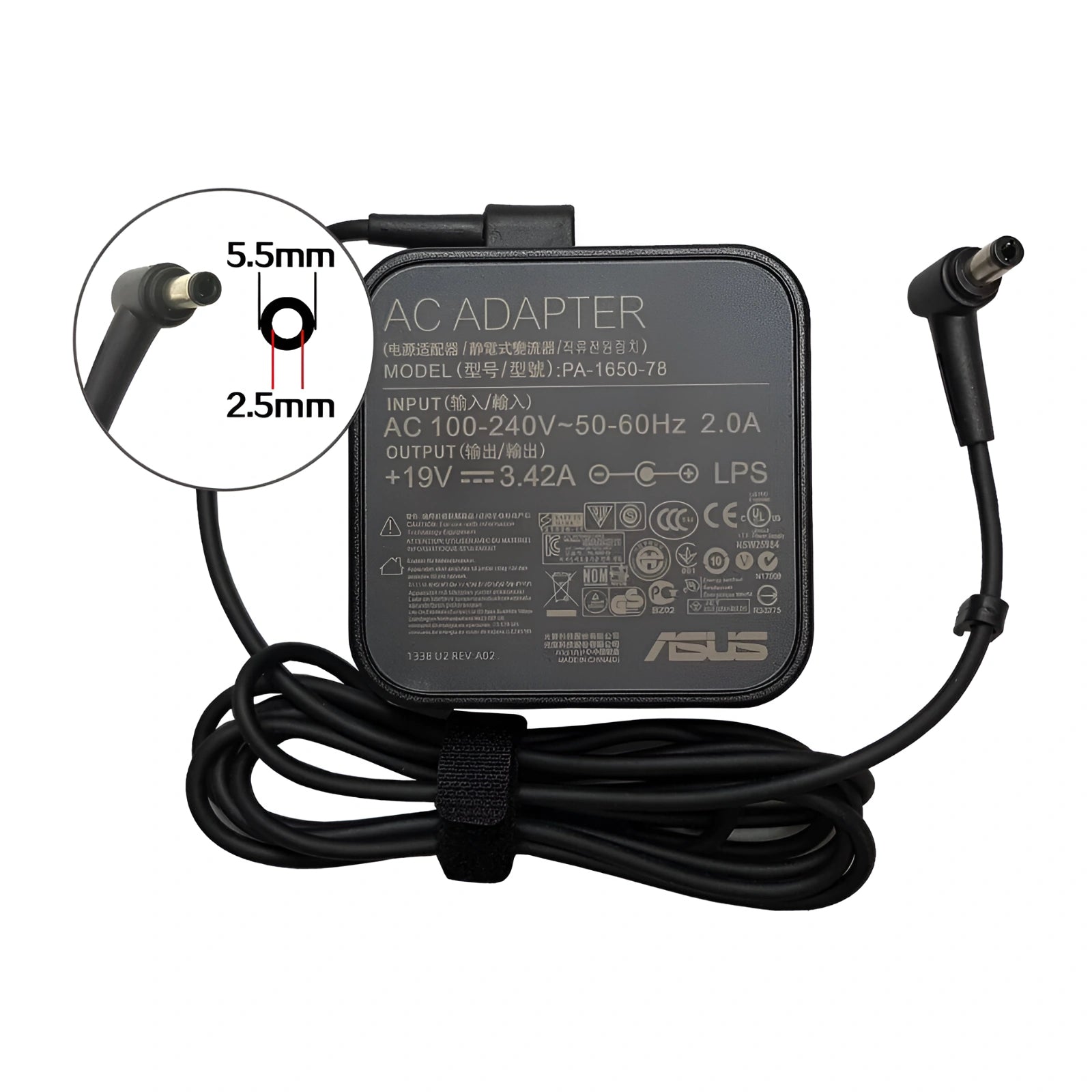 Genuine 65W AC Laptop Charger Adapter for Asus 19V 3.42A (5.5x2.5mm)