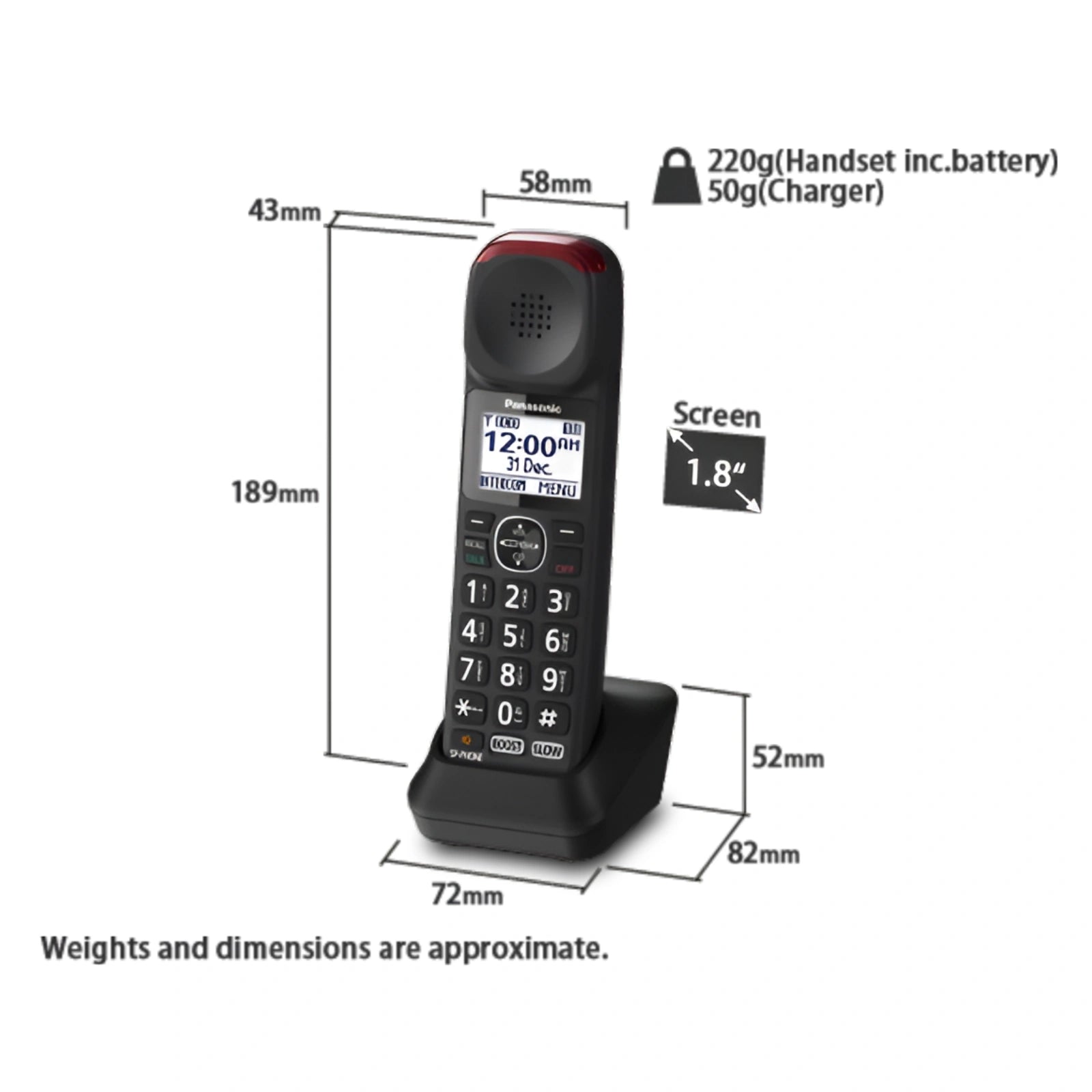Panasonic KX-TGMA44AZB Optional Handset Additional Cordless Phone For KX-TGM420AZB or KX-TGM422AZ - Refurbished