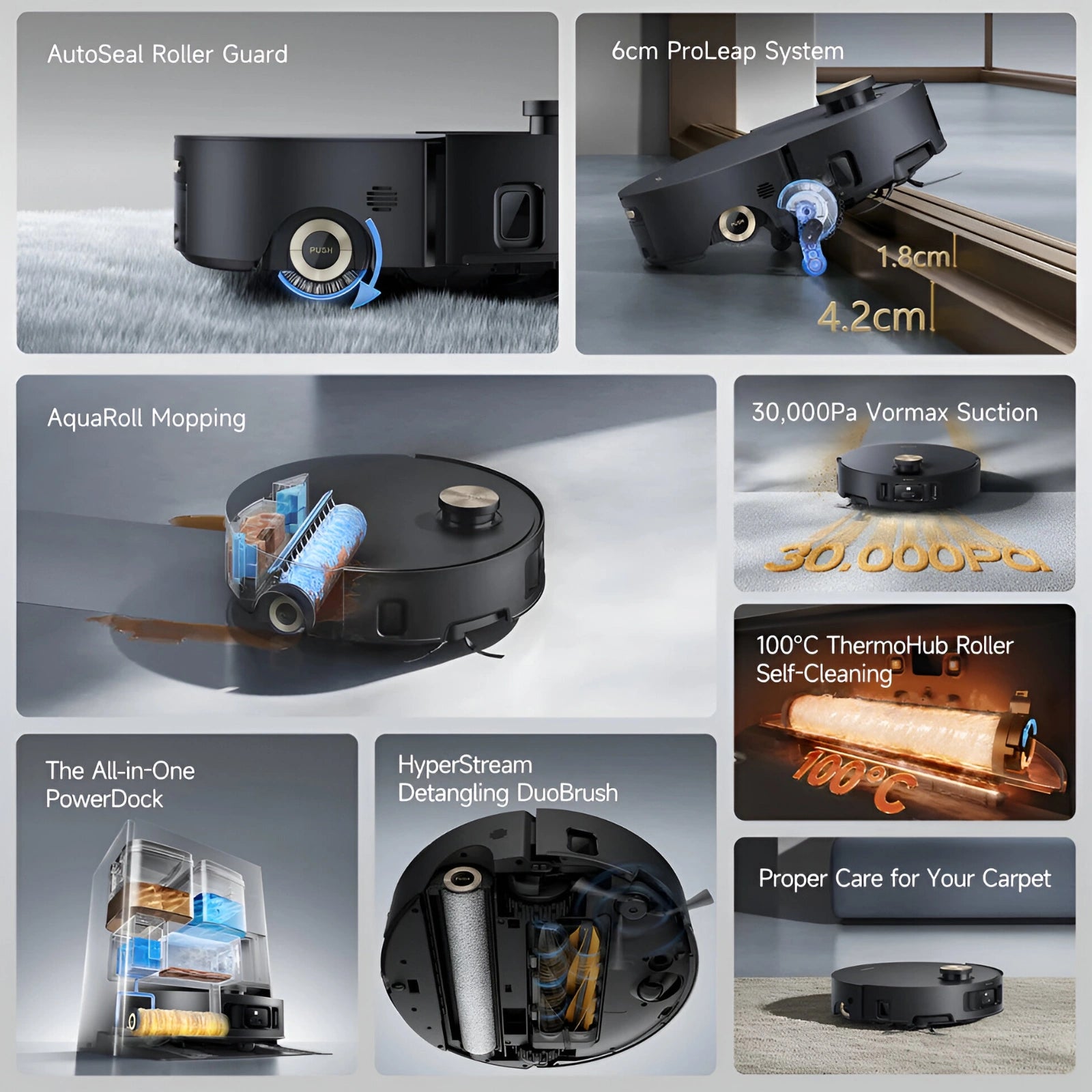 Dreame Aqua10 Roller Robot Vacuum Cleaner - Black (Open Box)