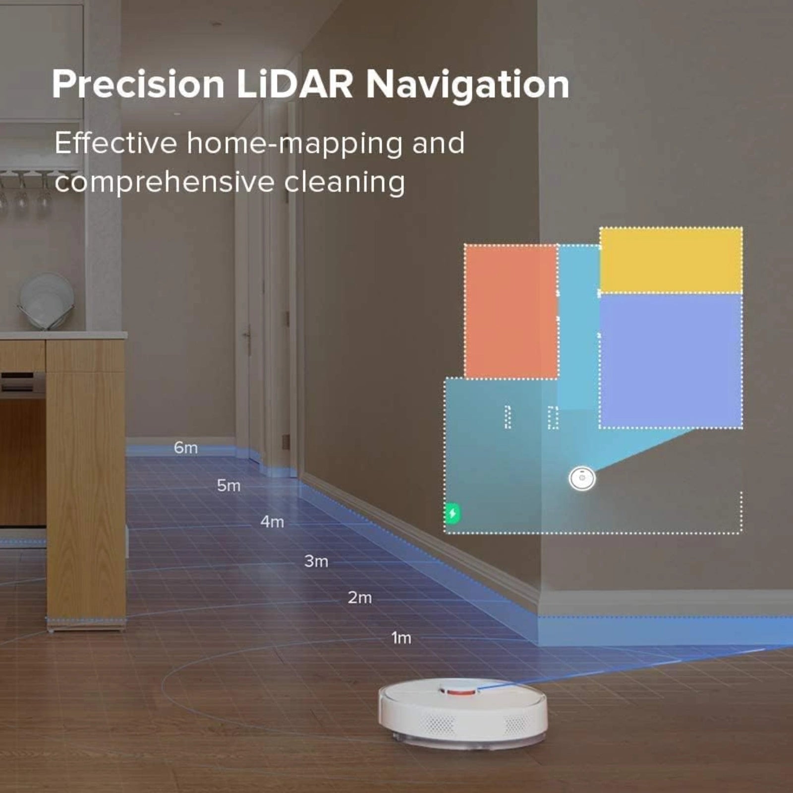 Roborock S6 Pure Robotic Vacuum Cleaner and Mop - White (Open Box)