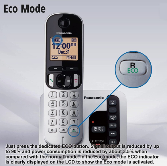Panasonic DECT Digital Cordless Phone with Answering Machine KX-TGC220ALS