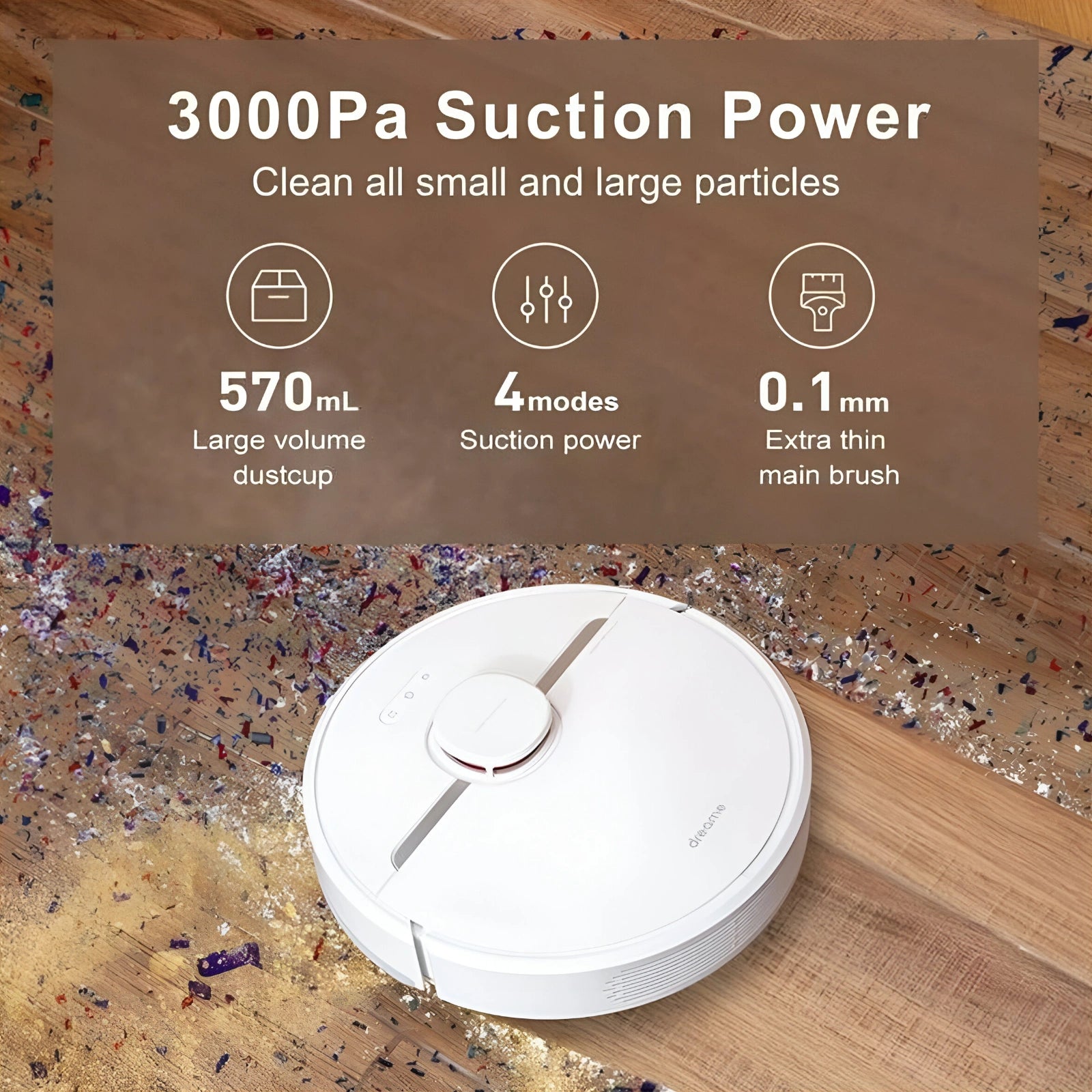 Dreame D9 Robot Vacuum Cleaner and Mop - White - Refurbished