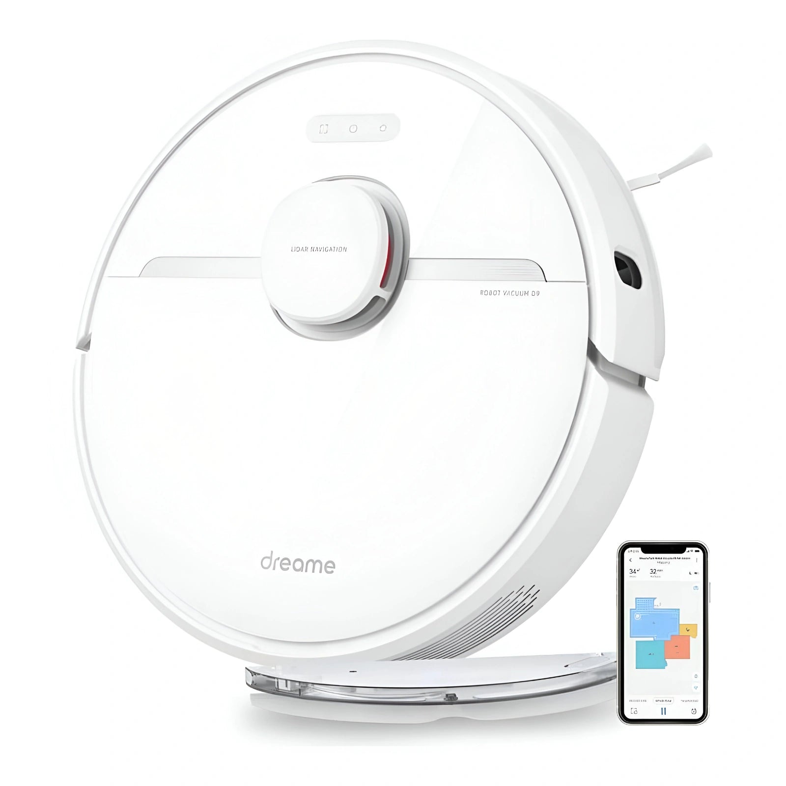 Dreame D9 Robot Vacuum Cleaner and Mop - White - Refurbished