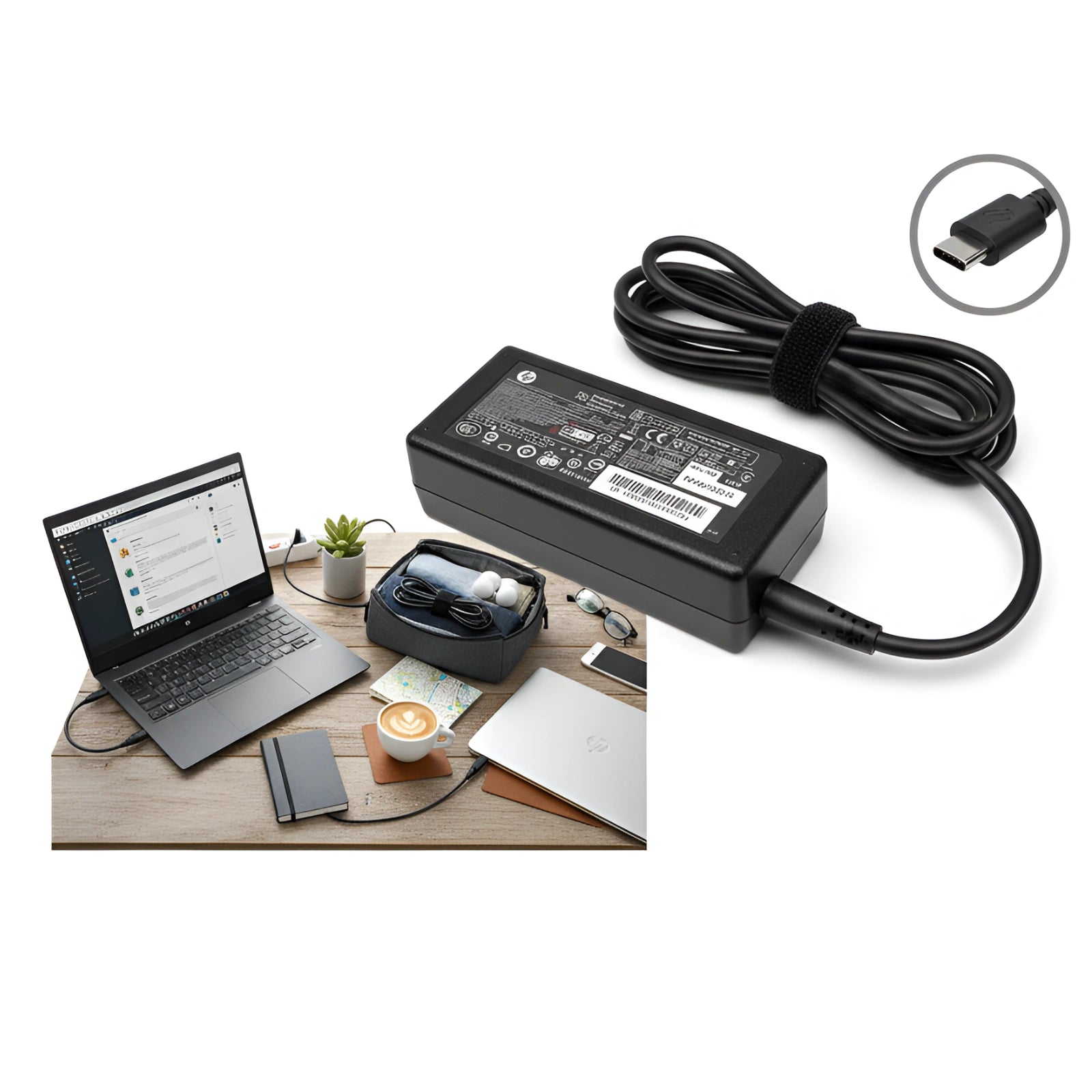 HP GENUINE 65W USB-Type-C Power Adapter PSU for HP X360 14-DA Series 14-DA0000TU