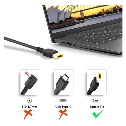 Genuine 170W USB Yellow Slim Square Tip Adapter Charger for Lenovo Legion Y540-15 Y540-17 Y540-15IRH