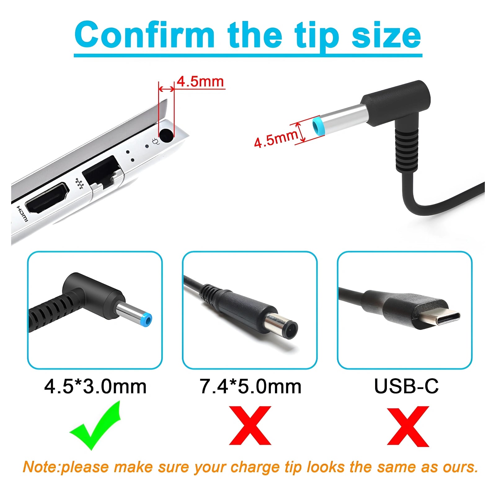 Genuine 90W AC Laptop Charger Adapter for HP 740015-001 710412-001 Laptop 19.5V (4.5x3.0mm)
