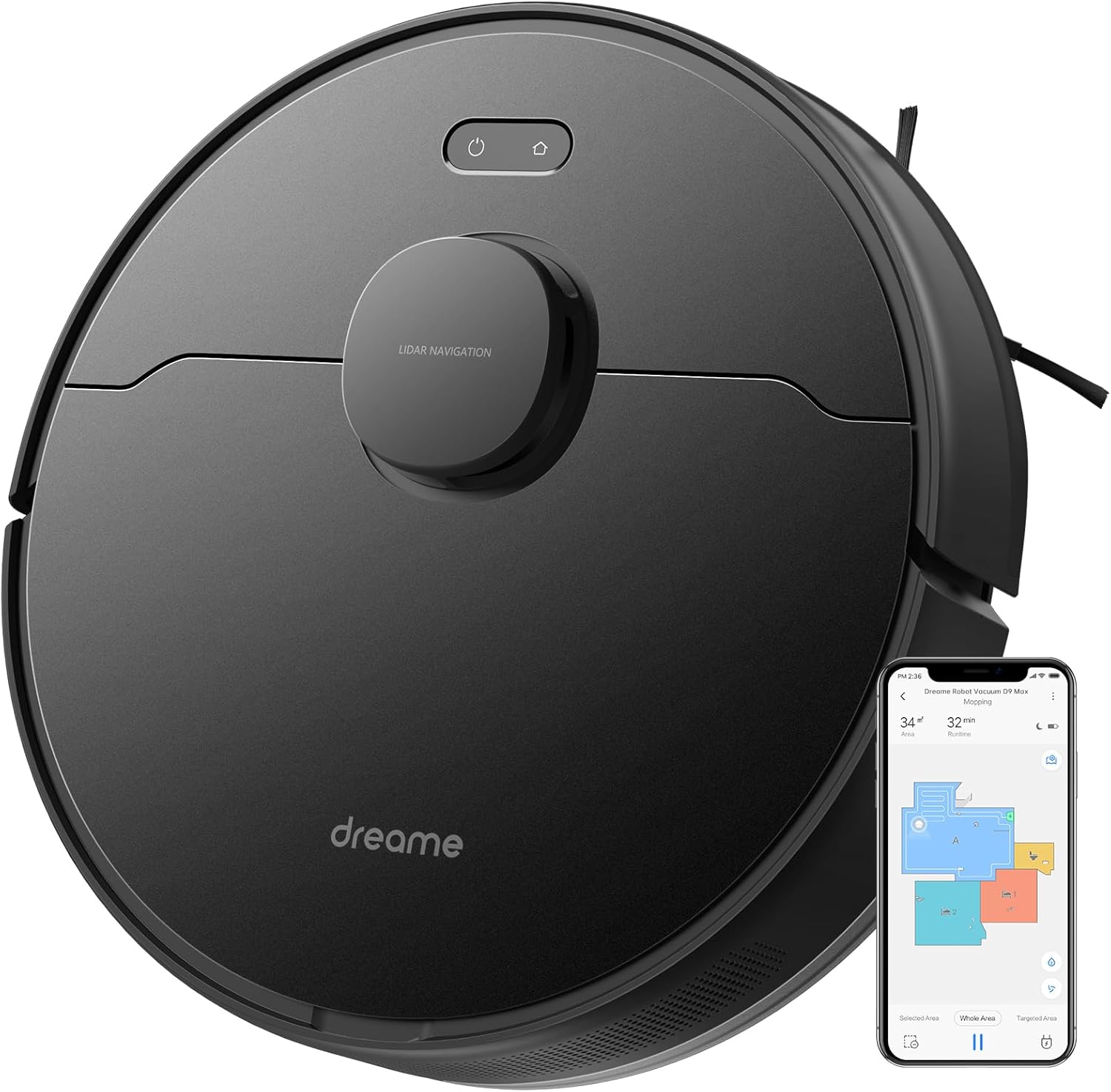 Dreame D9 Max Gen 1 Robot Vacuum and Mop Cleaner - Black