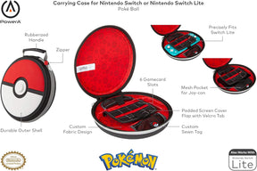 PowerA Pokemon Carrying Case for Nintendo Switch or Nintendo Switch Lite - Poke Ball, Protective Case, Gaming Case, Console Case, Round