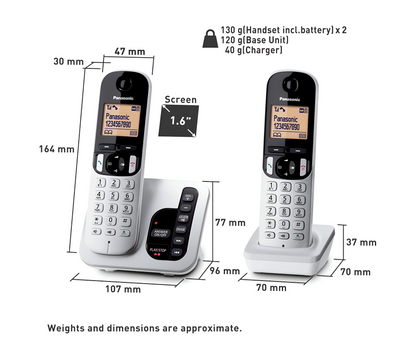 Panasonic KX-TGC222ALS Double Handset Cordless Phone - Refurbished