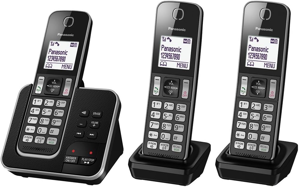 Panasonic KX-TGD323 Triple Cordless Phone System with Answering Machine