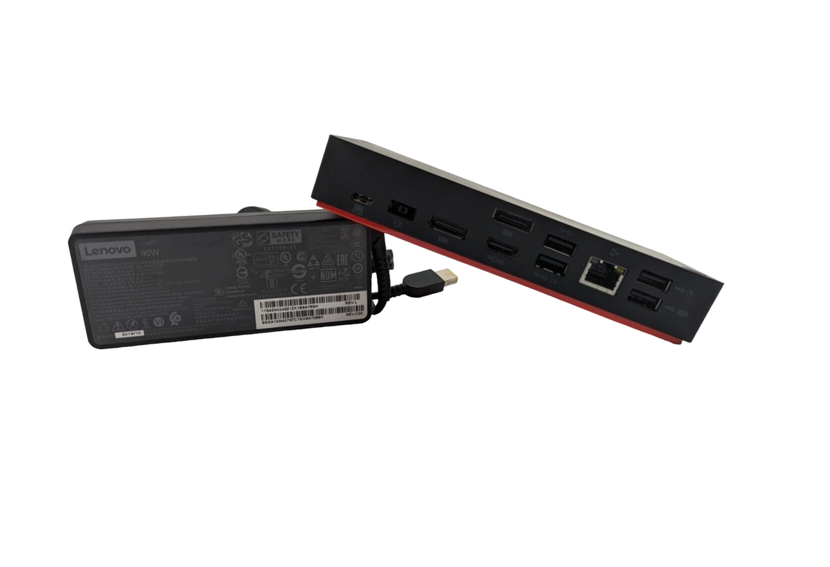 LENOVO 40AS0090AU THINKPAD USB-C DOCK GEN 2.b. - Black (40AS0090AU) 90w PSU