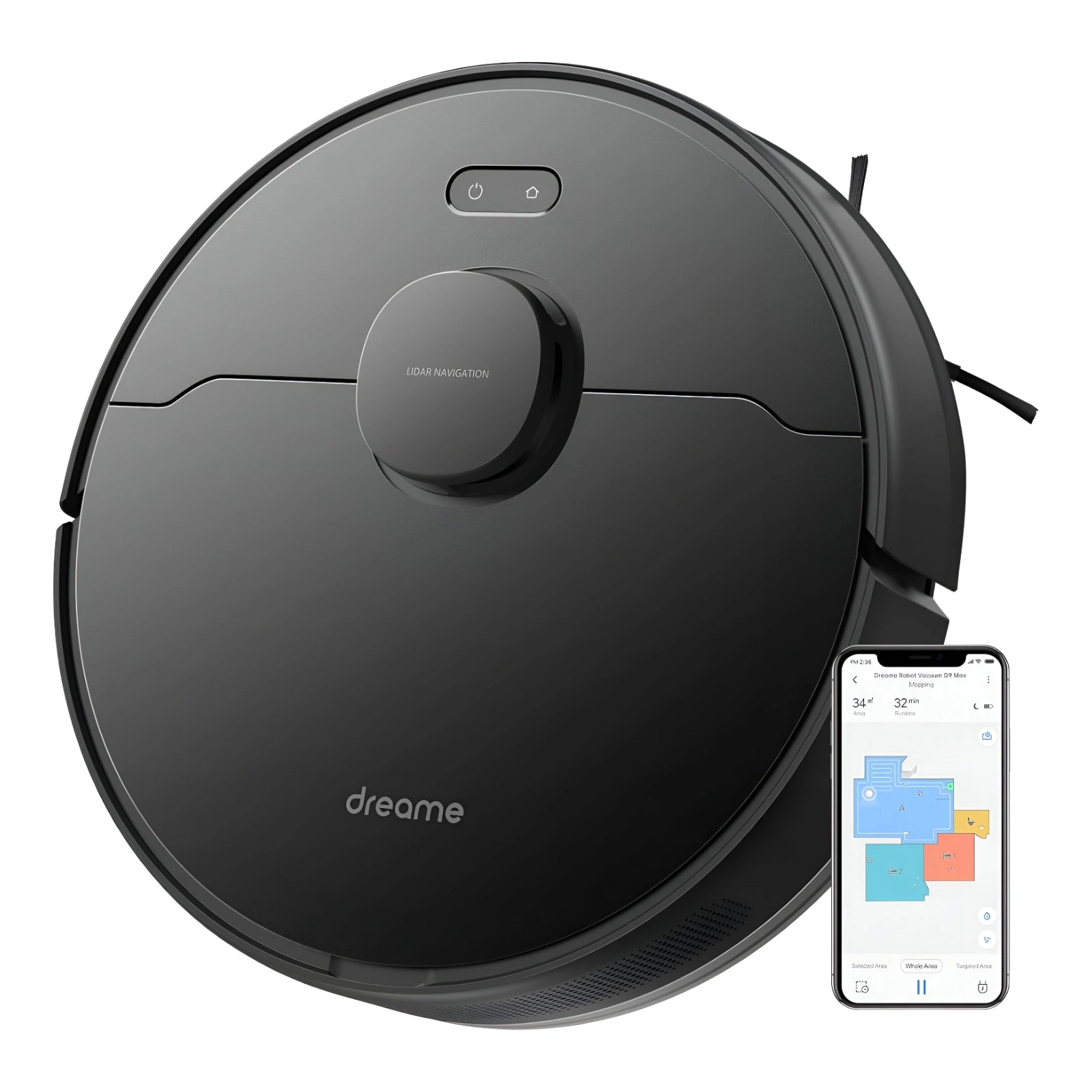 Dreame D9 Max Gen 1 Robot Vacuum and Mop Cleaner - Black - Refurbished