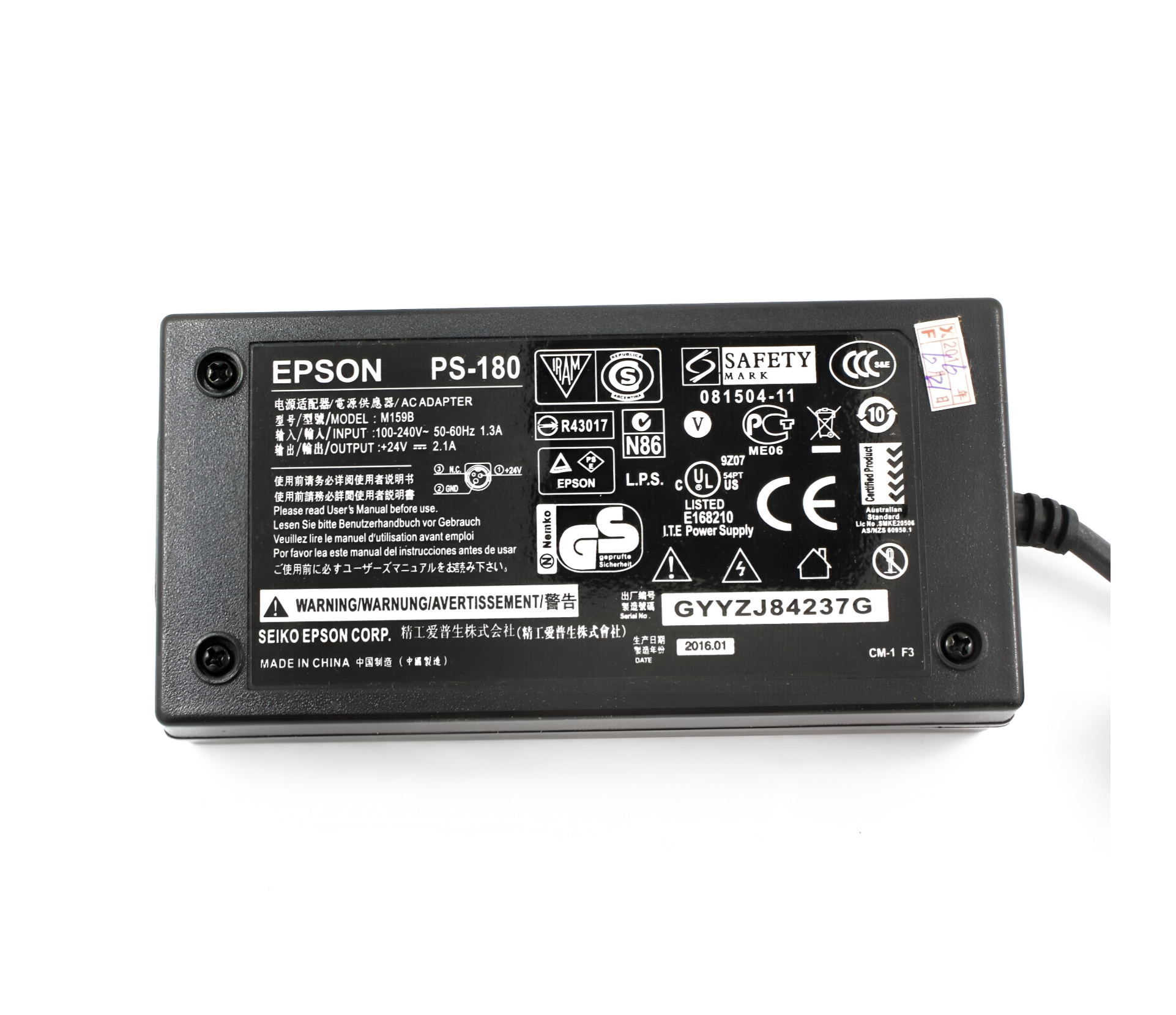 Genuine EPSON Power Adapter M159D PS-180 4 TM-T20 P60 T70 T82 T90 U220 U230 U295