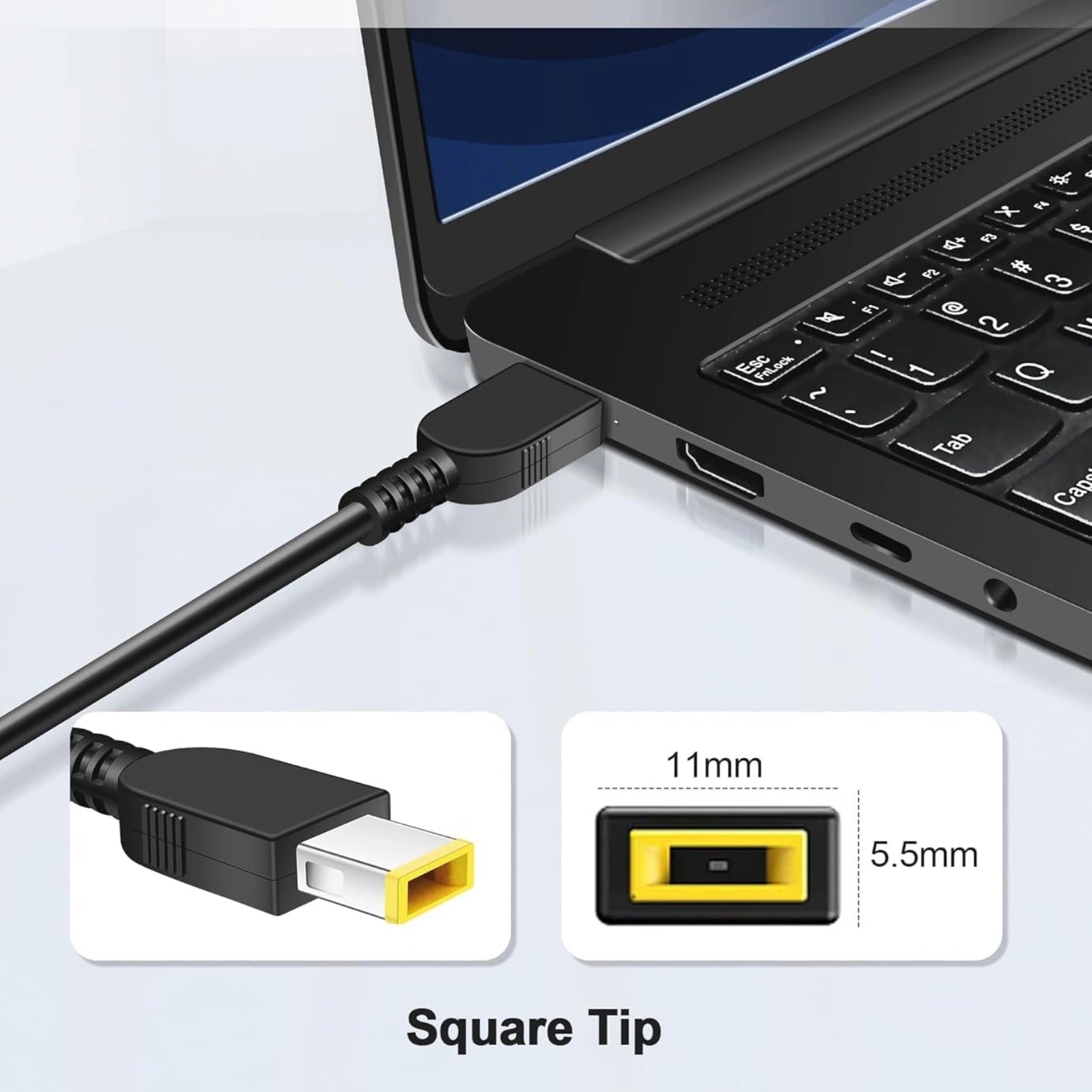 Genuine 135W USB Yellow Slim Square Tip Adapter Charger for Lenovo 20V 6.75A