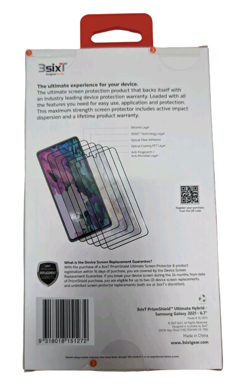 3SixT Prism Shield Screen Protector For Samsung Galaxy S21 Ultra - Clear