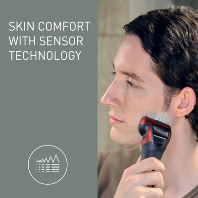 Panasonic ES-LT4B-R841 3-Blade Wet & Dry Electric Shaver with 8D Flex Head - Deep Red - Refurbished