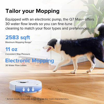 Roborock Q7 Max+ Robot Vacuum and Mop Cleaner with Auto-Empty Dock - White (Open Box)