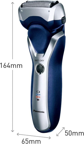 Panasonic Rechargeable 3-Blade Wet/Dry Men's Shaver, Blue ES-RT37-S541