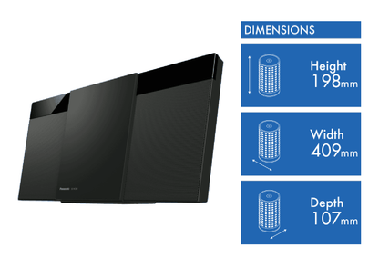 Panasonic SC-HC302GN-K Micro Stereo System with DAB+ Digital Bluetooth Radio - Refurbished