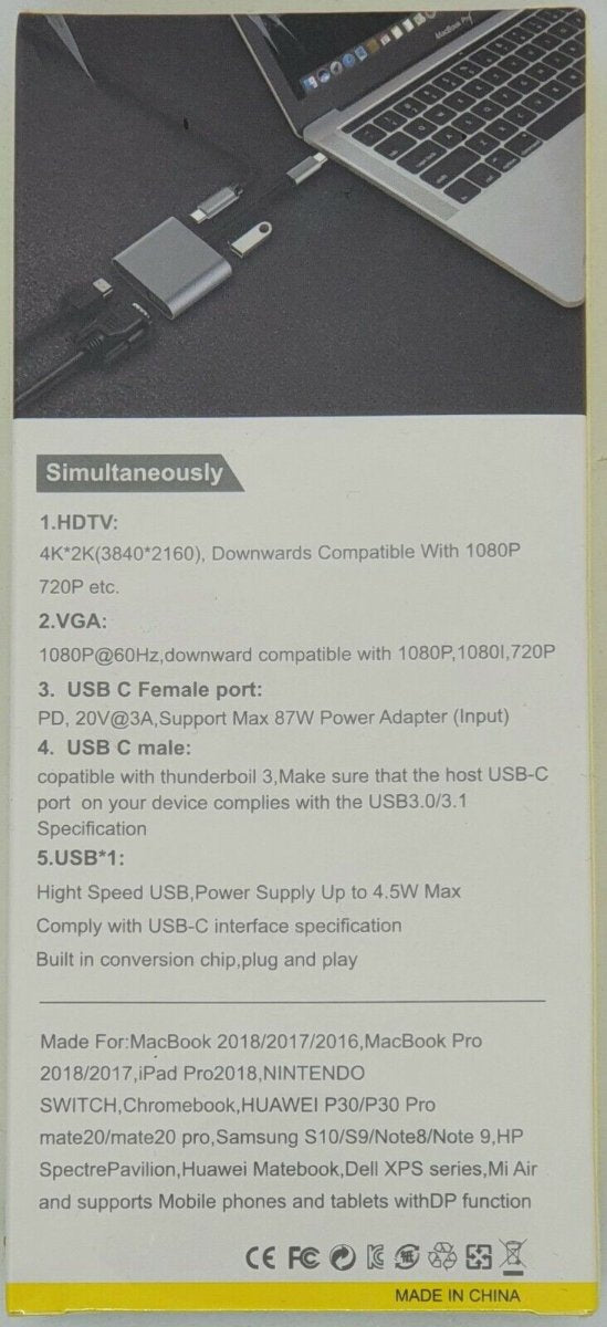 USB C To Display Adapter VGA / HDMI 