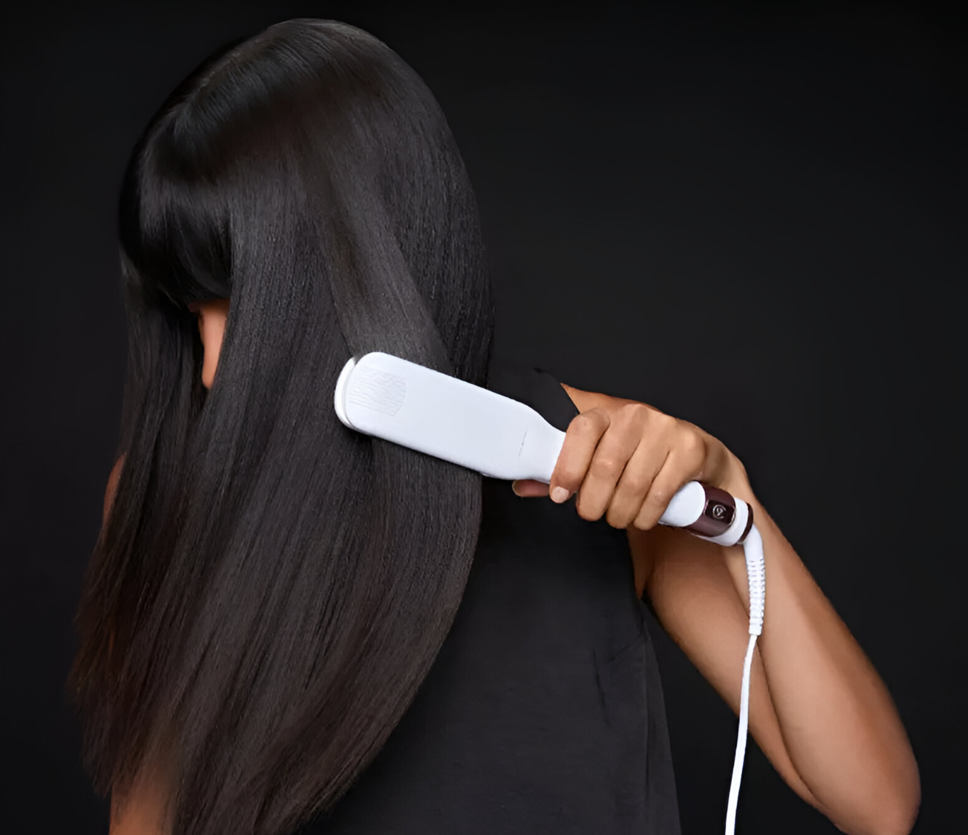 white-pink-hair-straightener