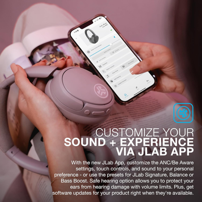 JLab JBuds Lux ANC Wireless Hybrid Active Noise Cancelling Headphones - Mauve (Open Box)